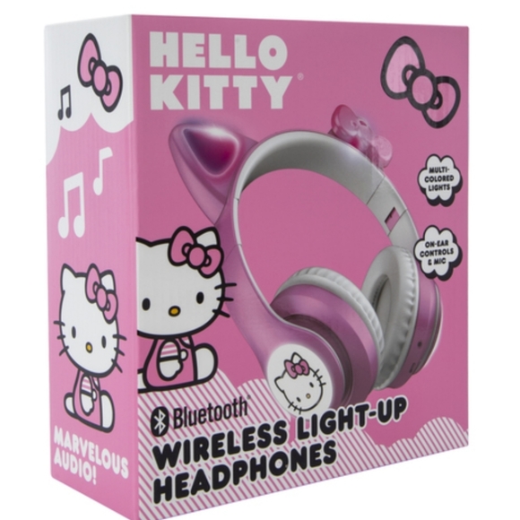 BLUETOOTH WIRELESS HELLO KITTY LIGHT UP HEADPHONES - Picture 4 of 5